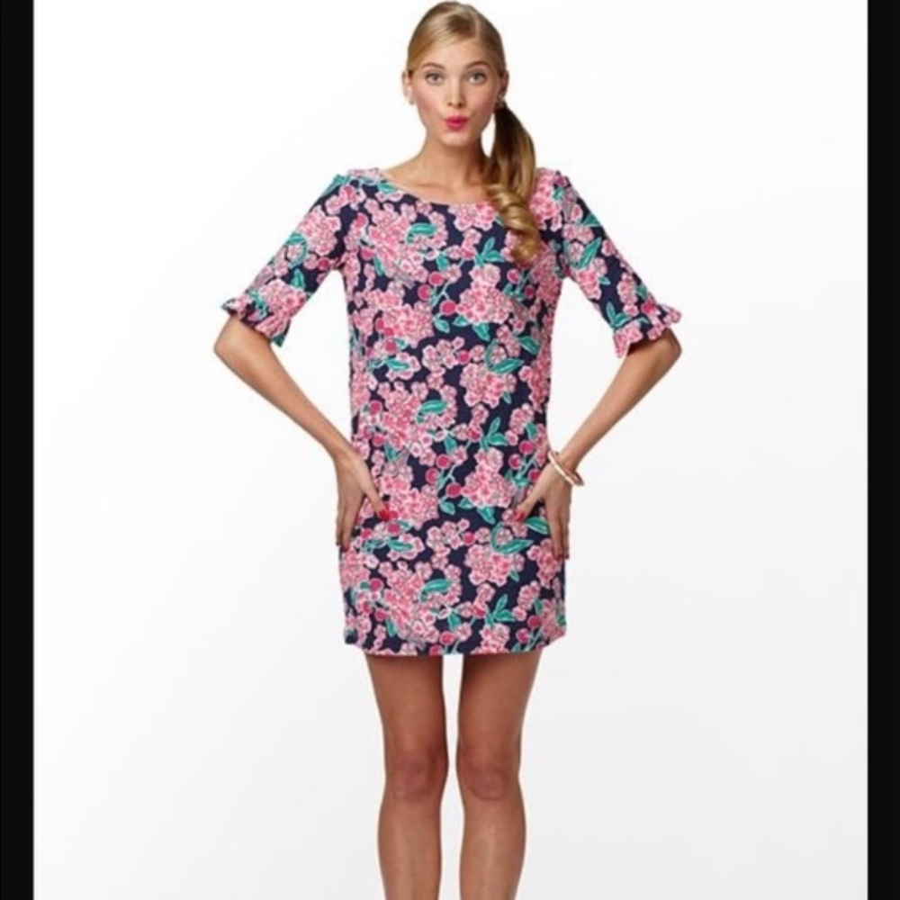 Lilly Pulitzer Cherry Blossom ruffle sleeve dress